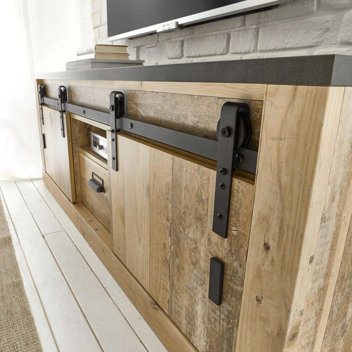 LOWBOARD Shelton-61 - Braun, Holzwerkstoff (162/61/43cm) - Lomado