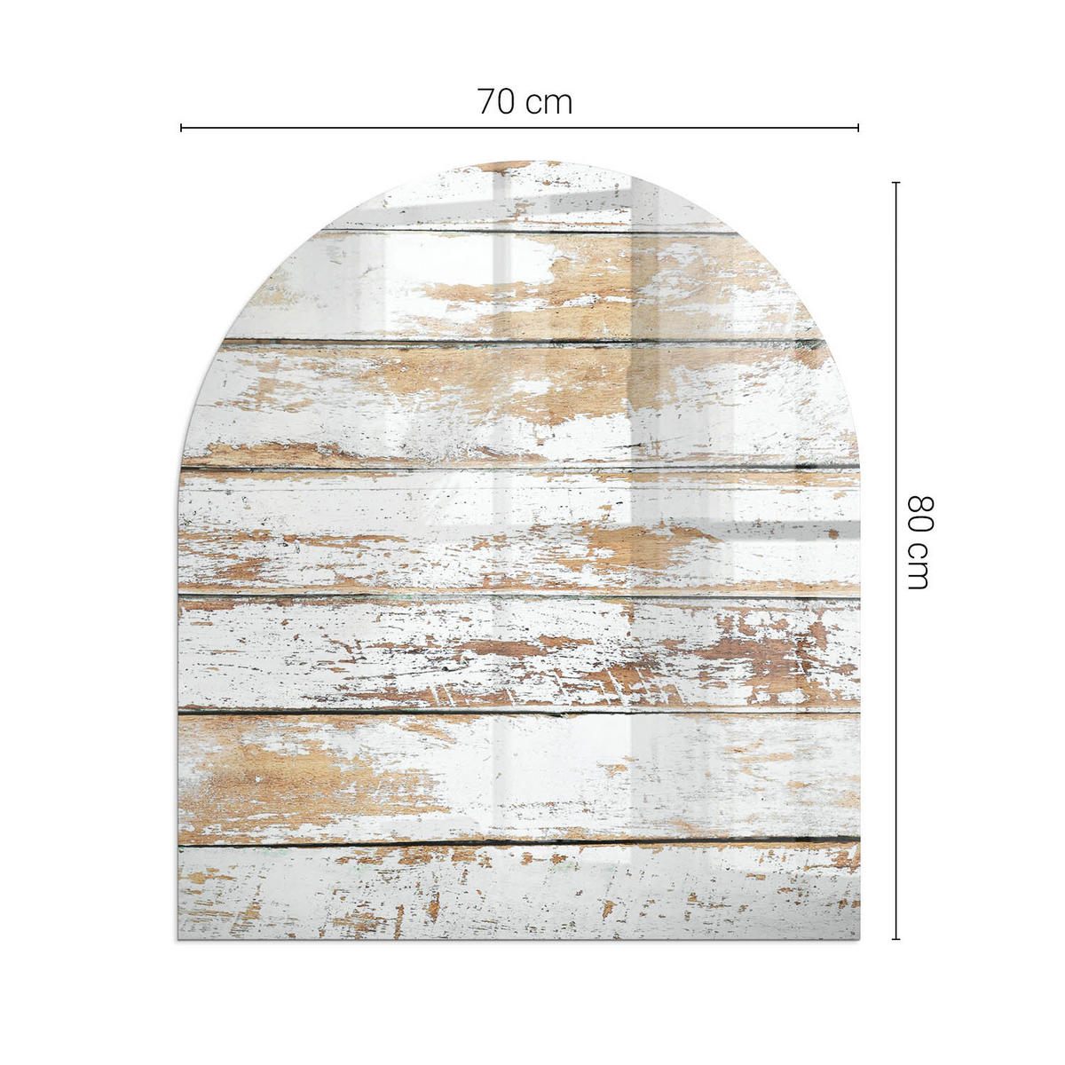 GLASPLATTE für Kamin 80x70 cm - Weiß, Glas (80/70/0.4cm) - TULUP