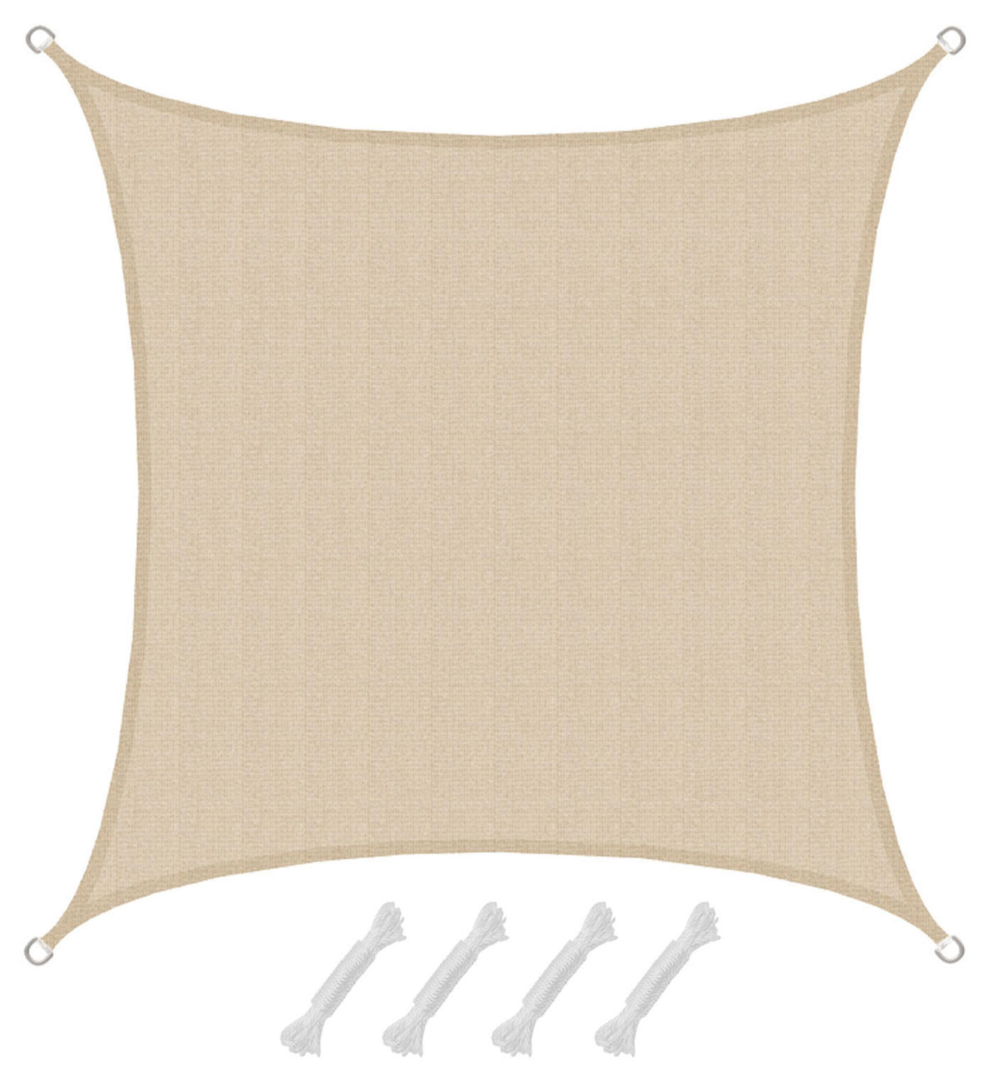 SONNENSEGEL Luftdurchlässig 200 cm Beige - Beige, Kunststoff (200/200cm) - Amanka