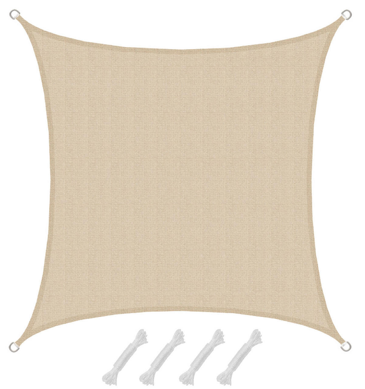 SONNENSEGEL Luftdurchlässig 200 cm Beige - Beige, Kunststoff (200/200cm) - Amanka
