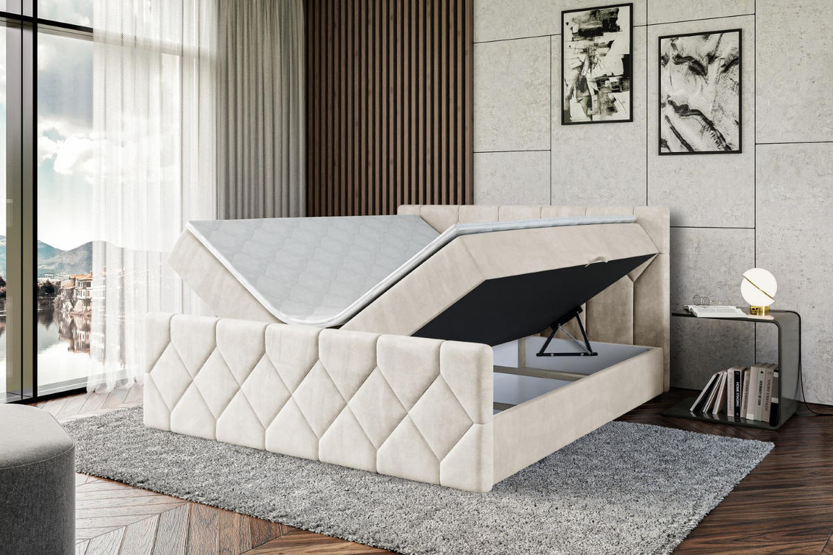 BOXBETT CATOR-Z - 180x200 cm - H4 - Ecru - Ecru, Holzwerkstoff (180/200cm) - ALTDECOR