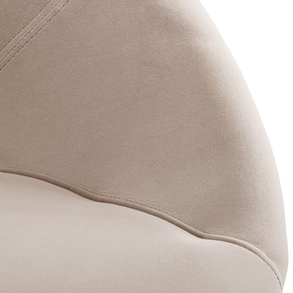 ESSZIMMERSTUHL Samtbezug mit Metallgestell Modern gepolstert, Beige - Beige/Goldfarben, Textil/Metall (60/83/57cm) - KADIMA DESIGN