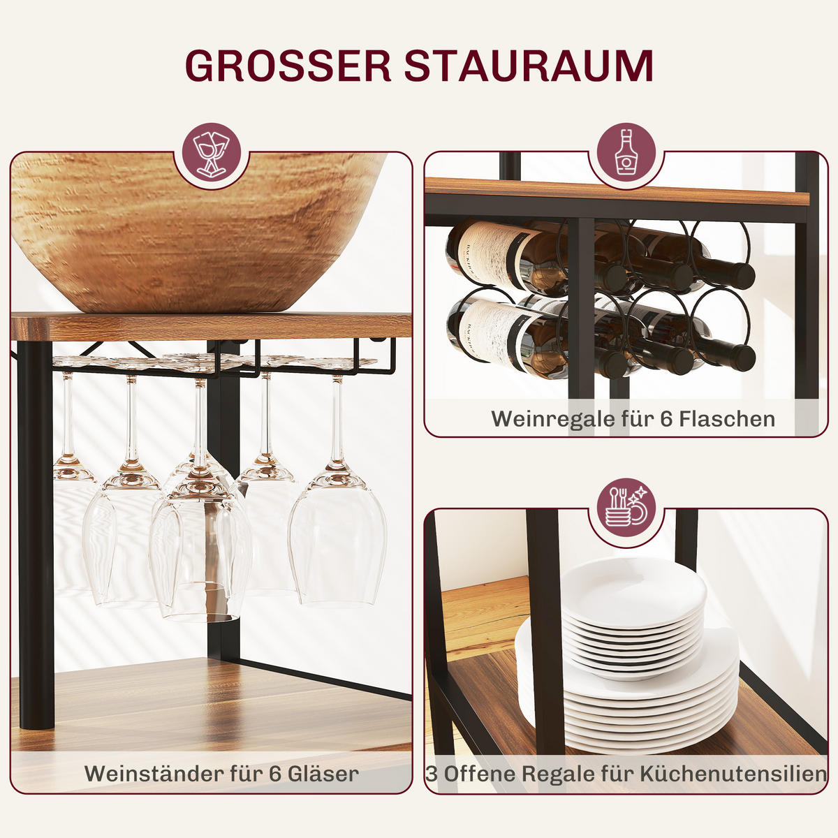 BAR-SET Braun 140.0/40.0/116.0cm - Braun, Holzwerkstoff (40/116/140cm)