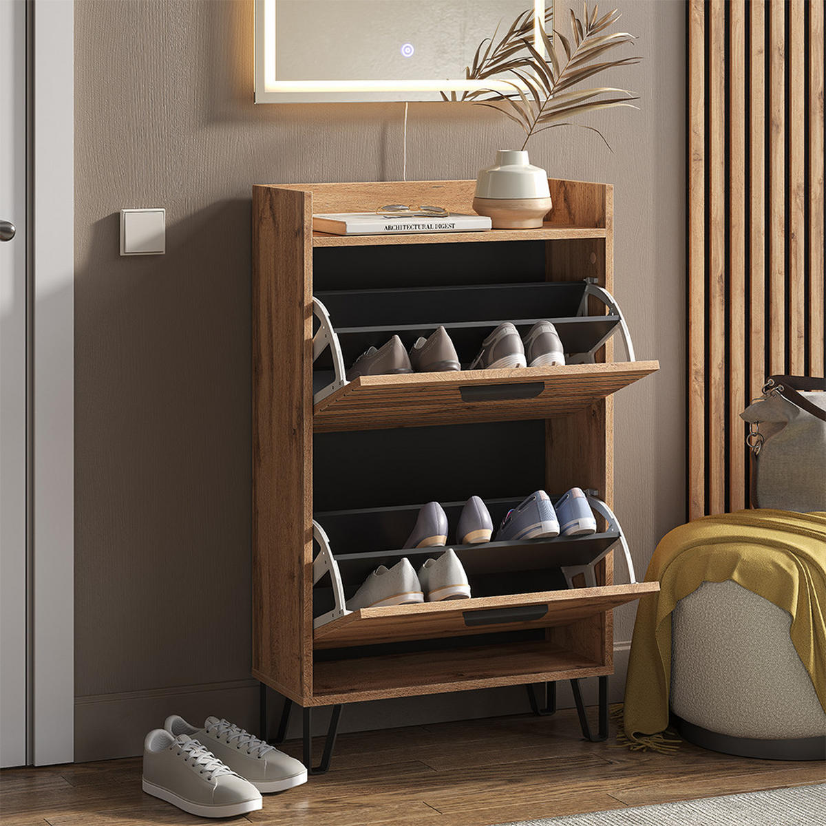 VÝKLOPNÍK NA BOTY Amber Dub Wotan - dub Wotan, kompozitní dřevo (59.8/100/25cm) - Vicco