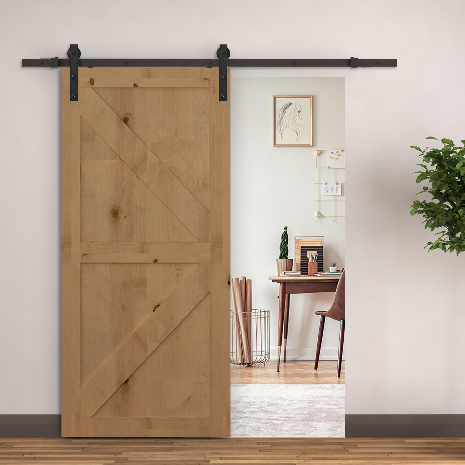 SCHIEBETÜRSYSTEM - Schwarz, Metall (4/0.6/200cm) - HOMCOM