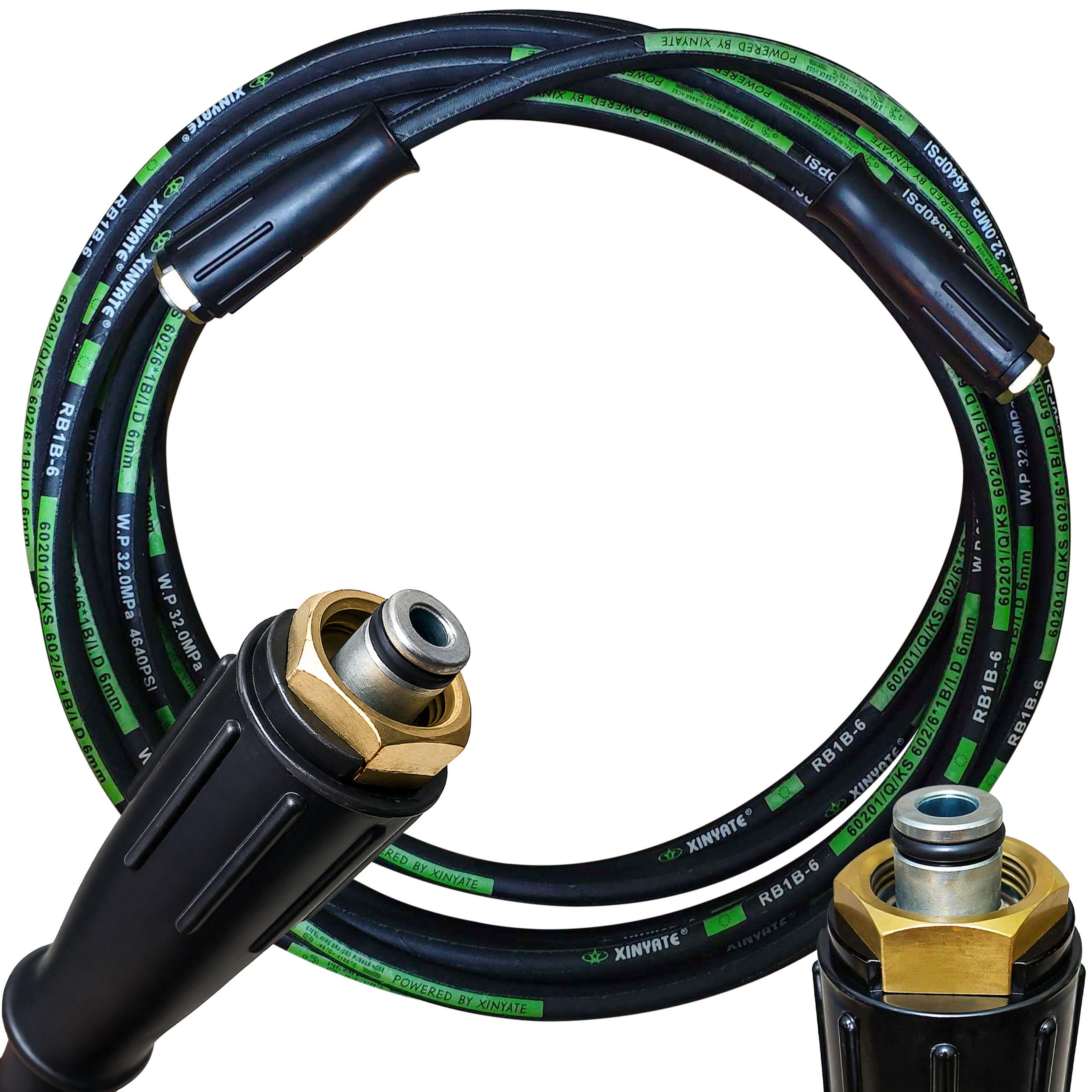 SCHLAUCH Pro Hochdruck - 10 m, M22 x M22, 250 bar, 155 °C, Stahl-Doppelgeflecht - Multicolor, Kunststoff/Metall (10/10/10cm)