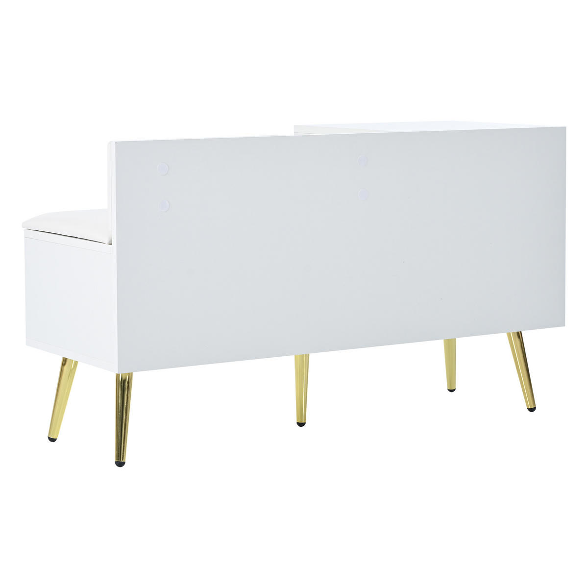 SCHUHBANK Weiß Stauraum Rückenlehne Modern - Weiß, Holzwerkstoff (100/58/38cm) - FLIEKS