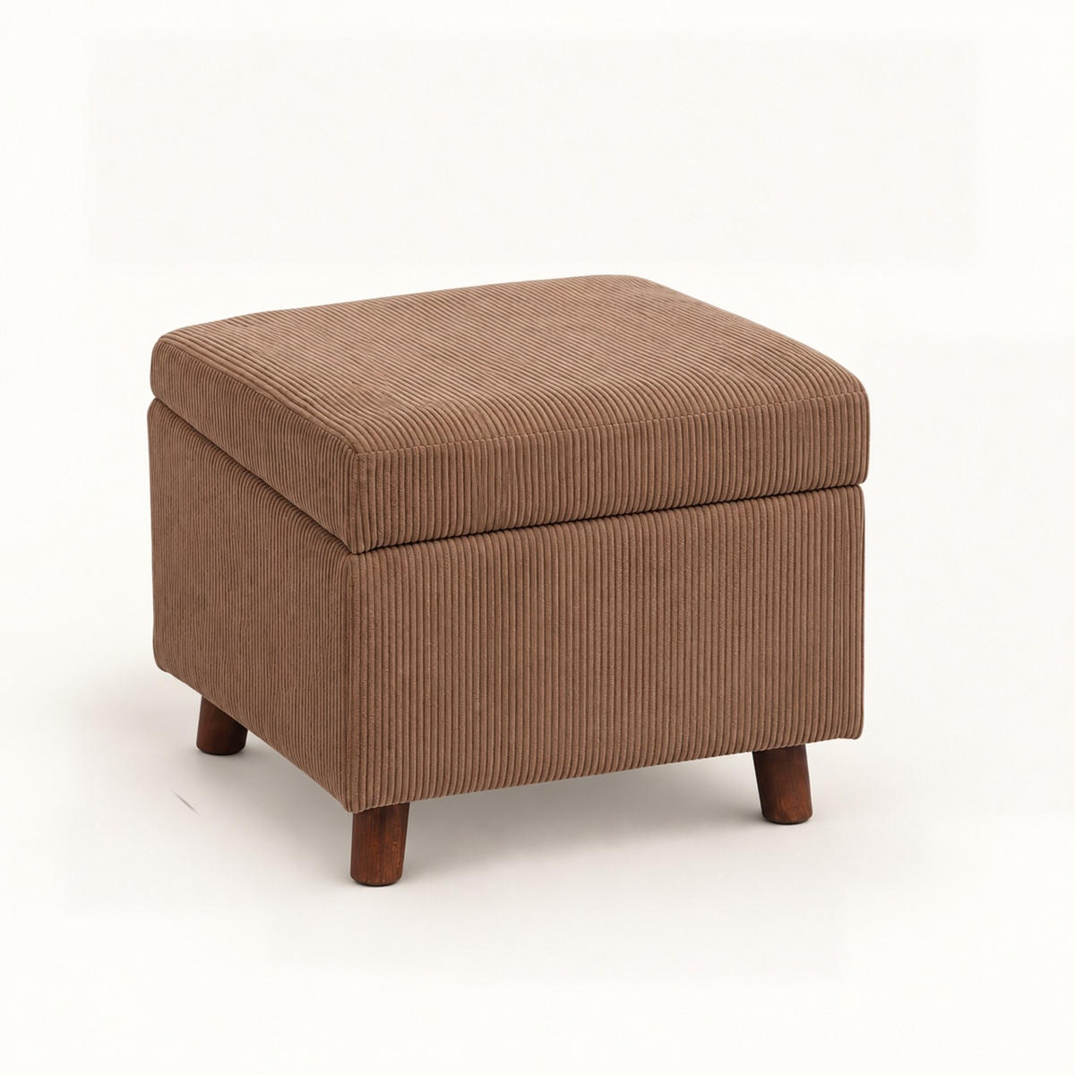 TABURET Maro catifea reiată cu spațiu de depozitare 40 cm - maro, material textil/compozit lemnos (46/40/40cm) - Relaxdays