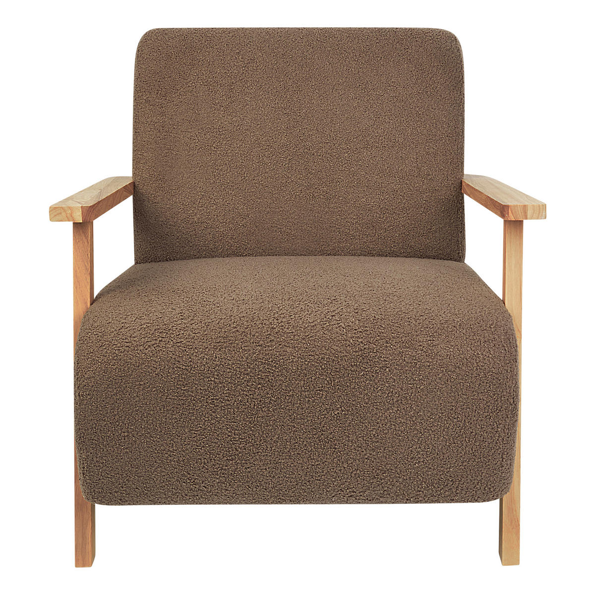 SESSEL Bouclé Braun Lesja - Hellbraun/Braun, Textil (77/79/90cm) - Beliani