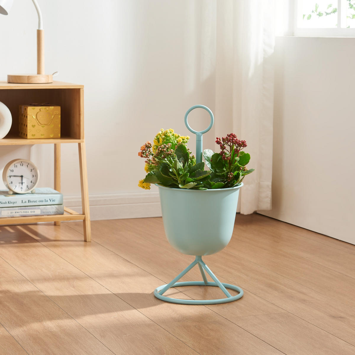 PFLANZENSTÄNDER Alphen - Hellblau, Metall (23/48cm) - [en.casa]