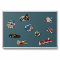 MAGNETTAFEL 60x40 cm Silberner Rahmen Dunkles Petrol - Türkis, Metall (60/50/0.4cm) - TULUP
