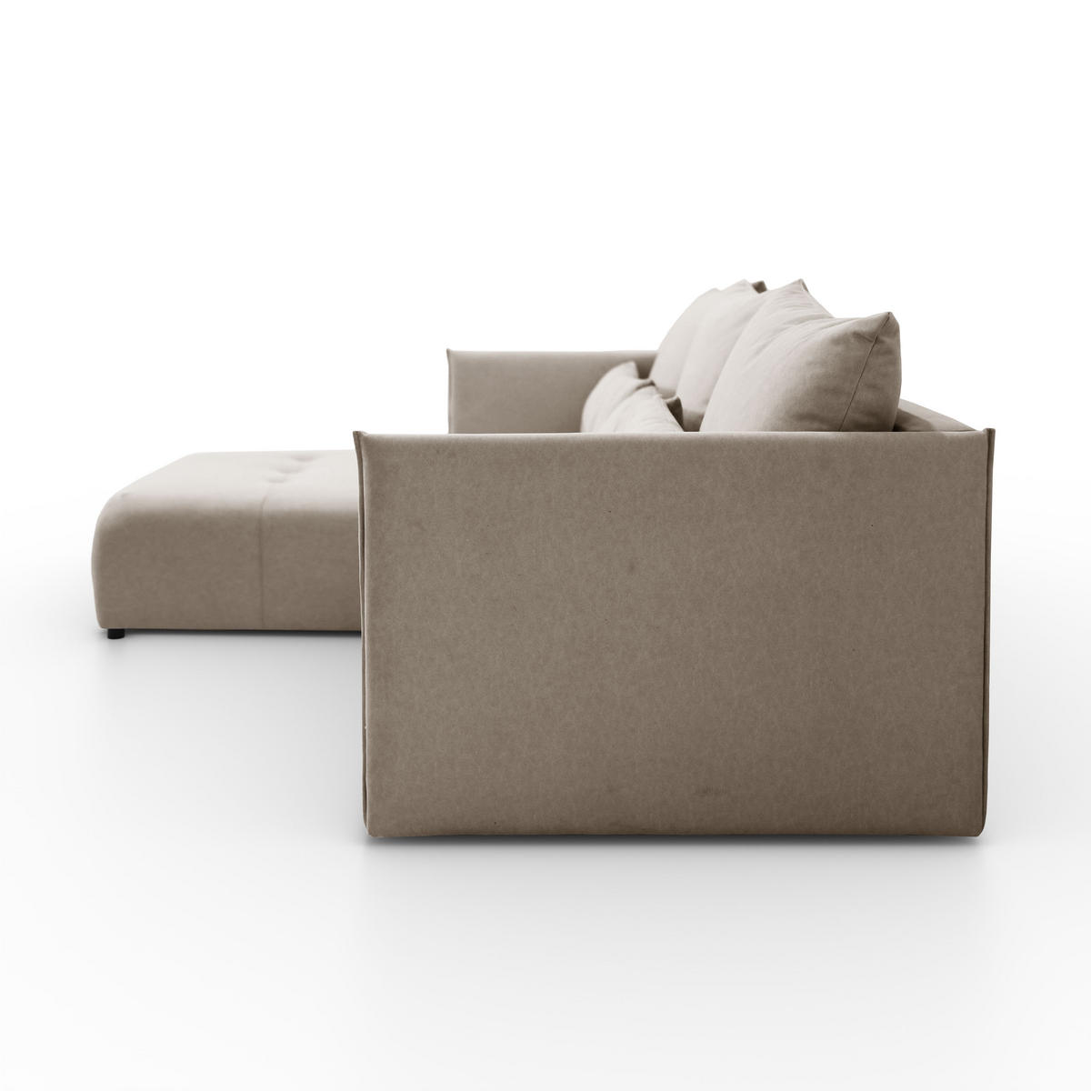 ECKSOFA L-Form Hannover stoff Castel Beige Links - Beige, Holz (188/246cm) - Kaiser Möbel
