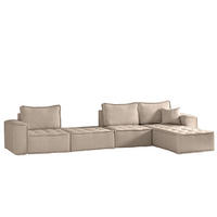 ECKSOFA Sande Xl In Alpine - Hellbraun, Holzwerkstoff/Textil (372/192cm) - Fun Möbel
