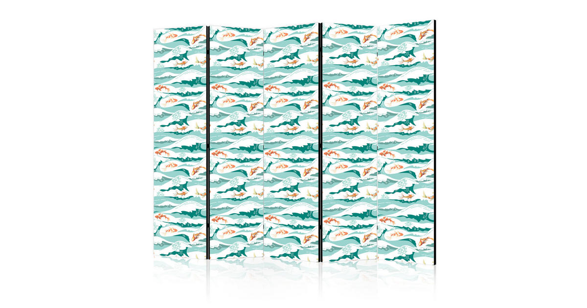 Muralo PARAVENT Akustik 5-tlg 225x172 cm Koi Fische Meereswellen jetzt ...