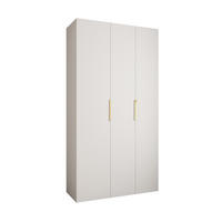 DREHTÜRENSCHRANK 245,5/130/50 3-türig - Goldfarben/Weiß, Holz/Metall (130/245.5/50cm) - Abiks Möbel