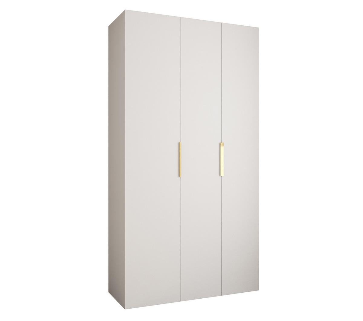 DREHTÜRENSCHRANK 245,5/130/50 3-türig - Goldfarben/Weiß, Holz/Metall (130/245.5/50cm) - Abiks Möbel