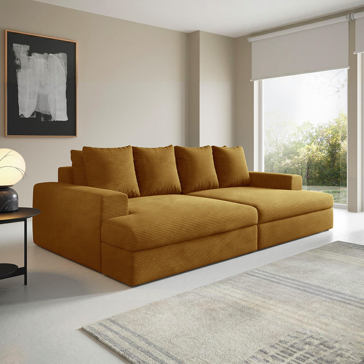 SOFA Paola 3 Sitzplätze Senfgelb - Gelb, Holz (272/86/167cm) - Petits-meubles