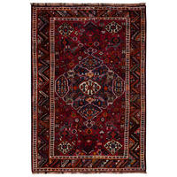 TEPPICH Gashgai Rot 161/110 cm Schurwolle - Rot, Textil (110/161cm) - Looma