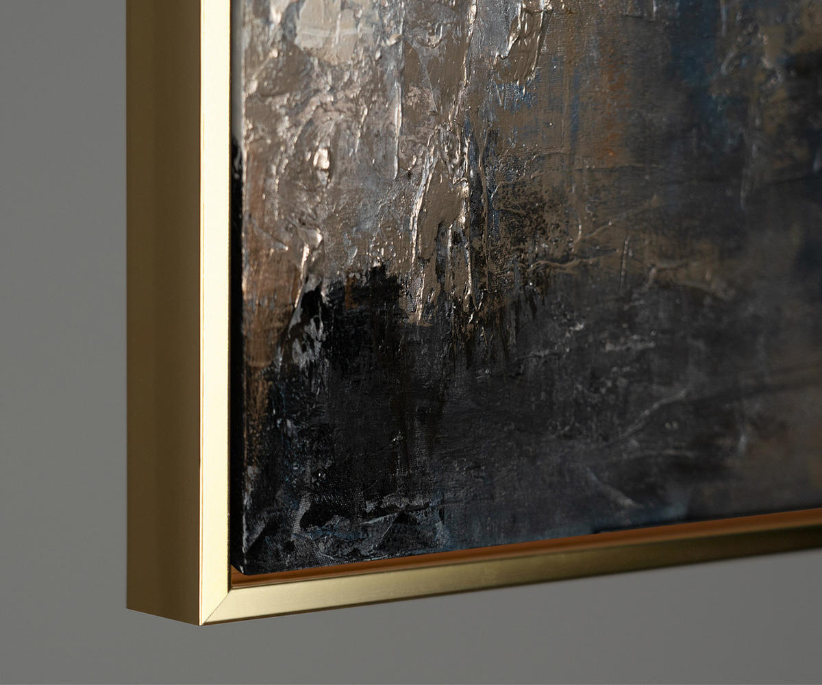 GEMÄLDE Glanz und Eleganz Schattenfugenrahmen Gold 140x100 cm - Goldfarben, Holz (140/100cm) - YS-art gallery