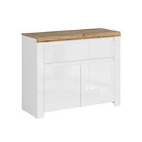 KOMMODE DAMINO mit Türen und Schublade, weiß - Eiche Wotan/Weiß, Holz (106/85/42cm) - KONSIMO®