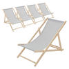 LIEGESTUHL 5er Set Hellgrau - Hellgrau, Holz (57.5/83/100cm) - ECD-Germany