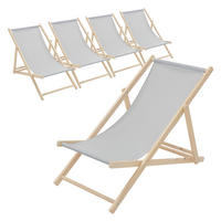 LIEGESTUHL 5er Set Hellgrau - Hellgrau, Holz (57.5/83/100cm) - ECD-Germany
