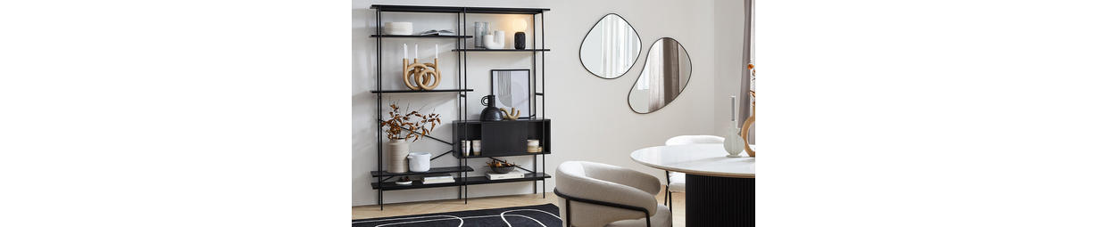 Spegel oval svart