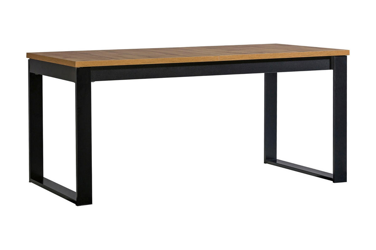 ESSTISCH LAMI 14 160-240/90/77 cm in Wotan Eiche / Schwarz Matt - Eiche Wotan/Schwarz, Holzwerkstoff (90/240/77cm) - Deine Möbel 24