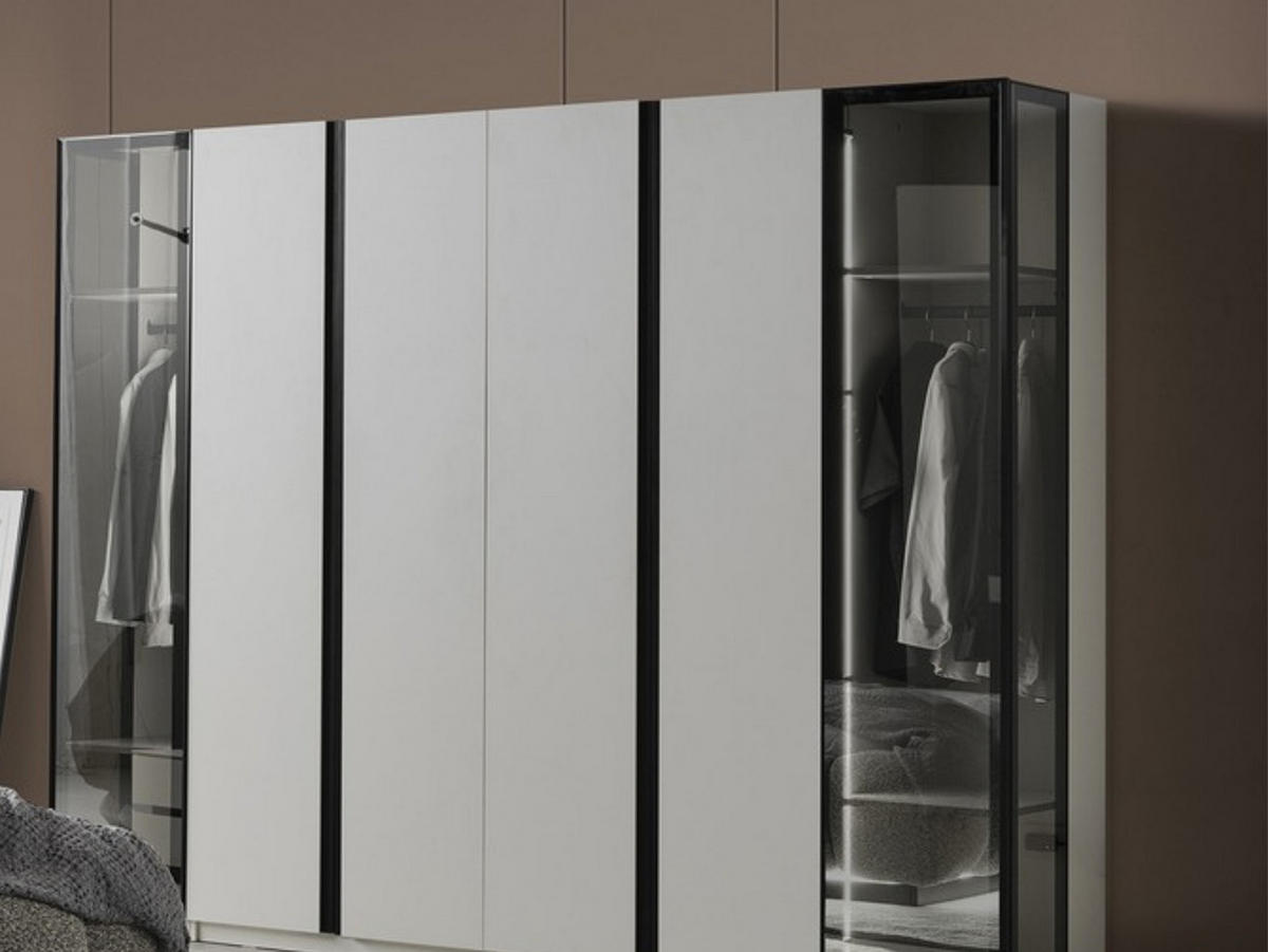 KLEIDERSCHRANK Ashley 2 trg., mit Regalen - Grau, Holzwerkstoff (88/215/62cm)