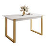 ESSTISCH ARTON GOLD II 140-195 cm für 6-8 Personen - Goldfarben/Weiß, Holzwerkstoff/Metall (140/80/77cm) - Lookway