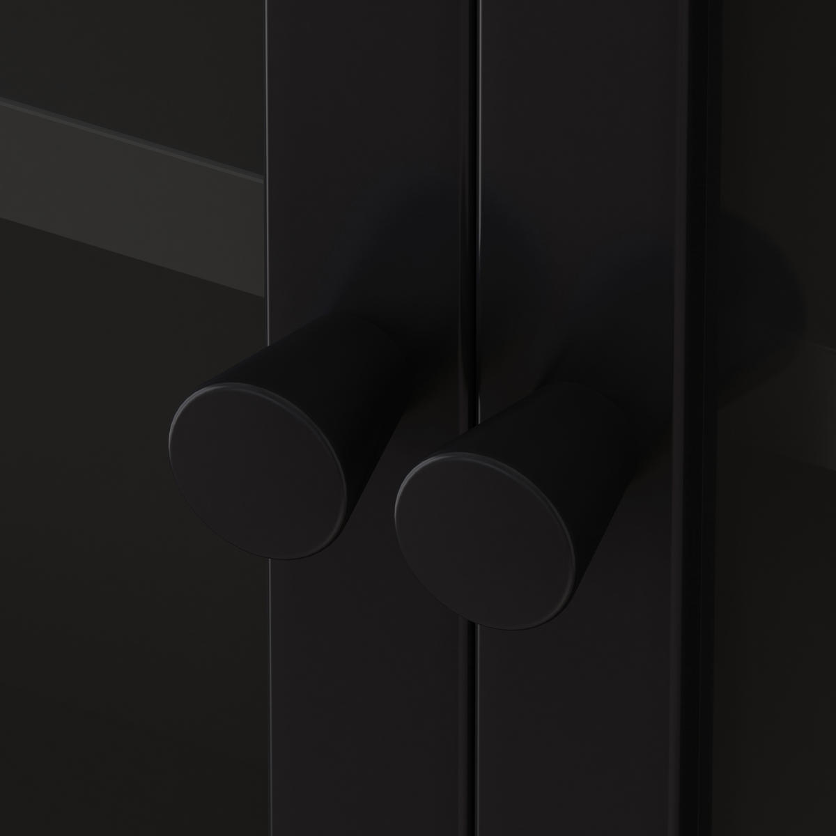 HÄNGESCHRANK DE-38130 120/23/70 cm mit 4 Glastüren Schwarz - Schwarz, Metall (120/70/23cm) - ComfortXL