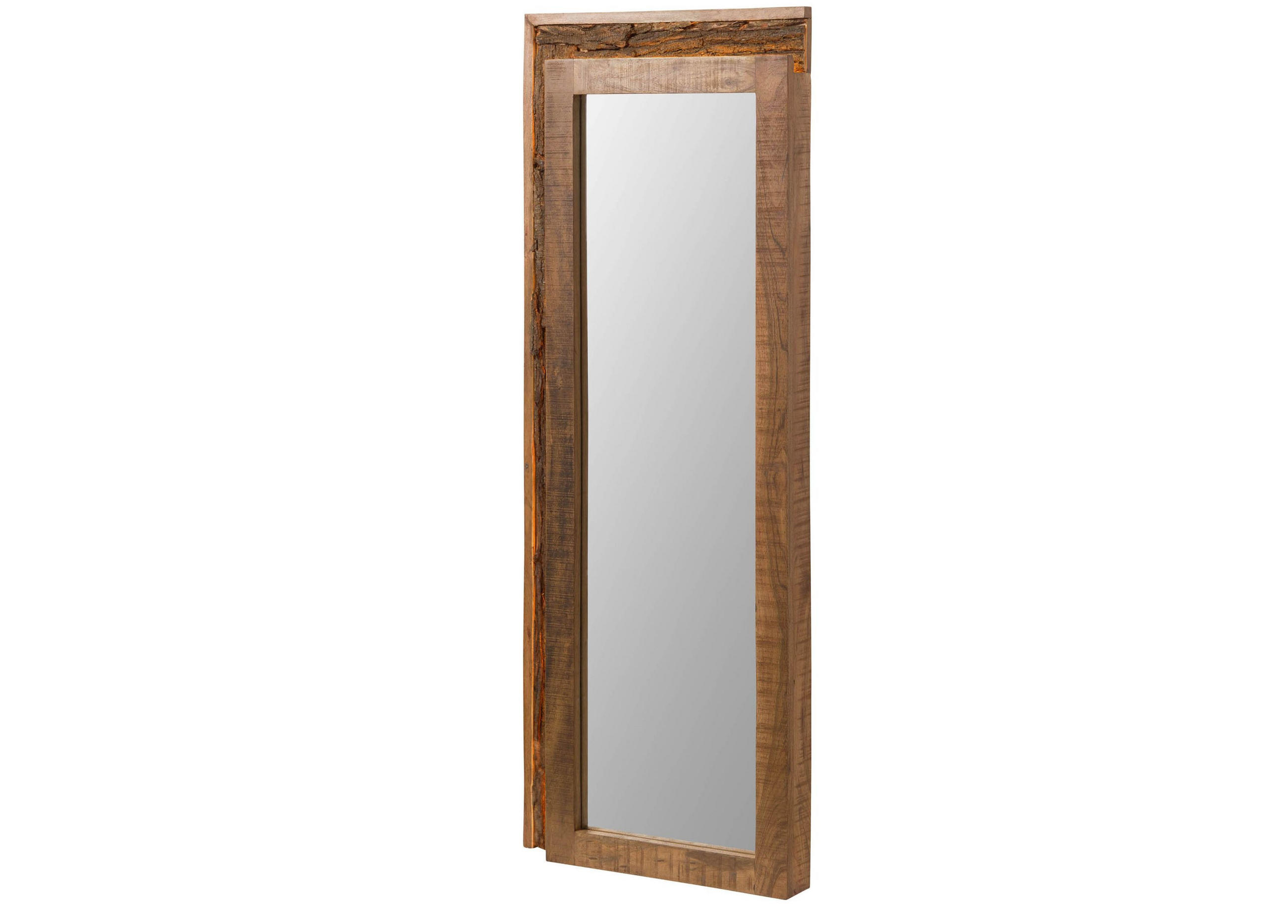 WANDSPIEGEL Akazie 56x8x150 natur lackiert BARK #122 - Braun, Holz (56/150/8cm) - Massivmoebel24