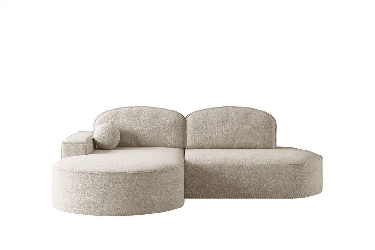 ECKSOFA Girona Mit Schlaffunktion - Creme, Holzwerkstoff/Textil (278/179cm) - Fun Möbel