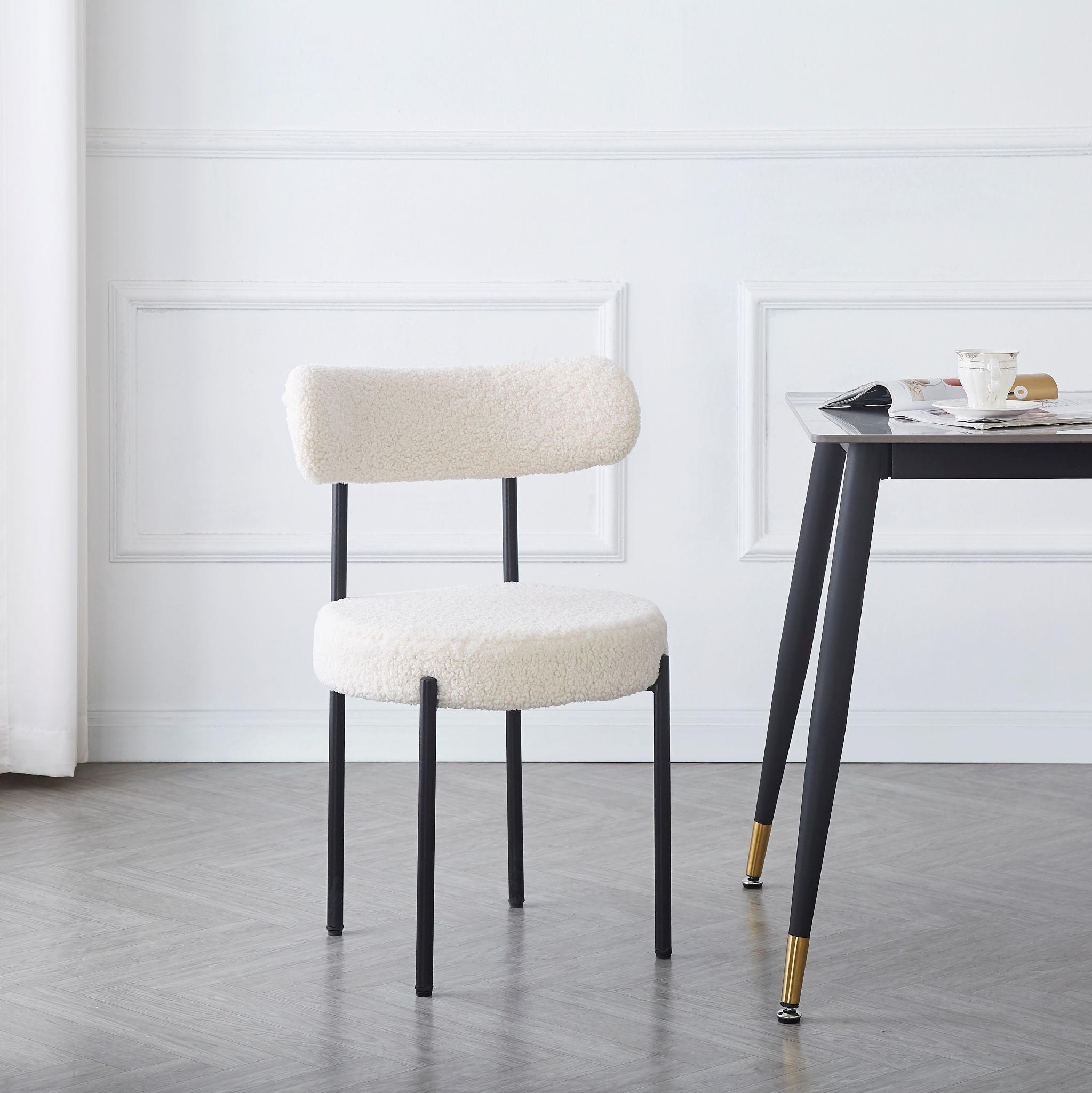 STUHL 2er-Set Wolle Weiß - Weiß, Textil (47/79/48cm) - Nordlys