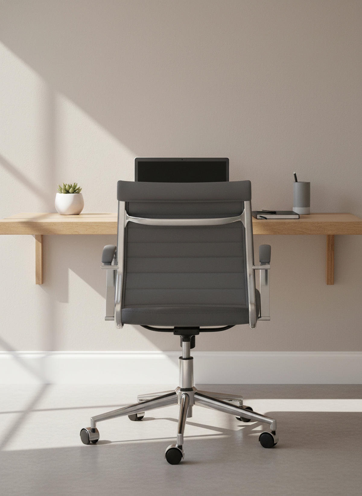 BÜROSTUHL Rynex Kunstleder grau - Chromfarben/Grau, Metall (57/100/62cm) - TPFLiving