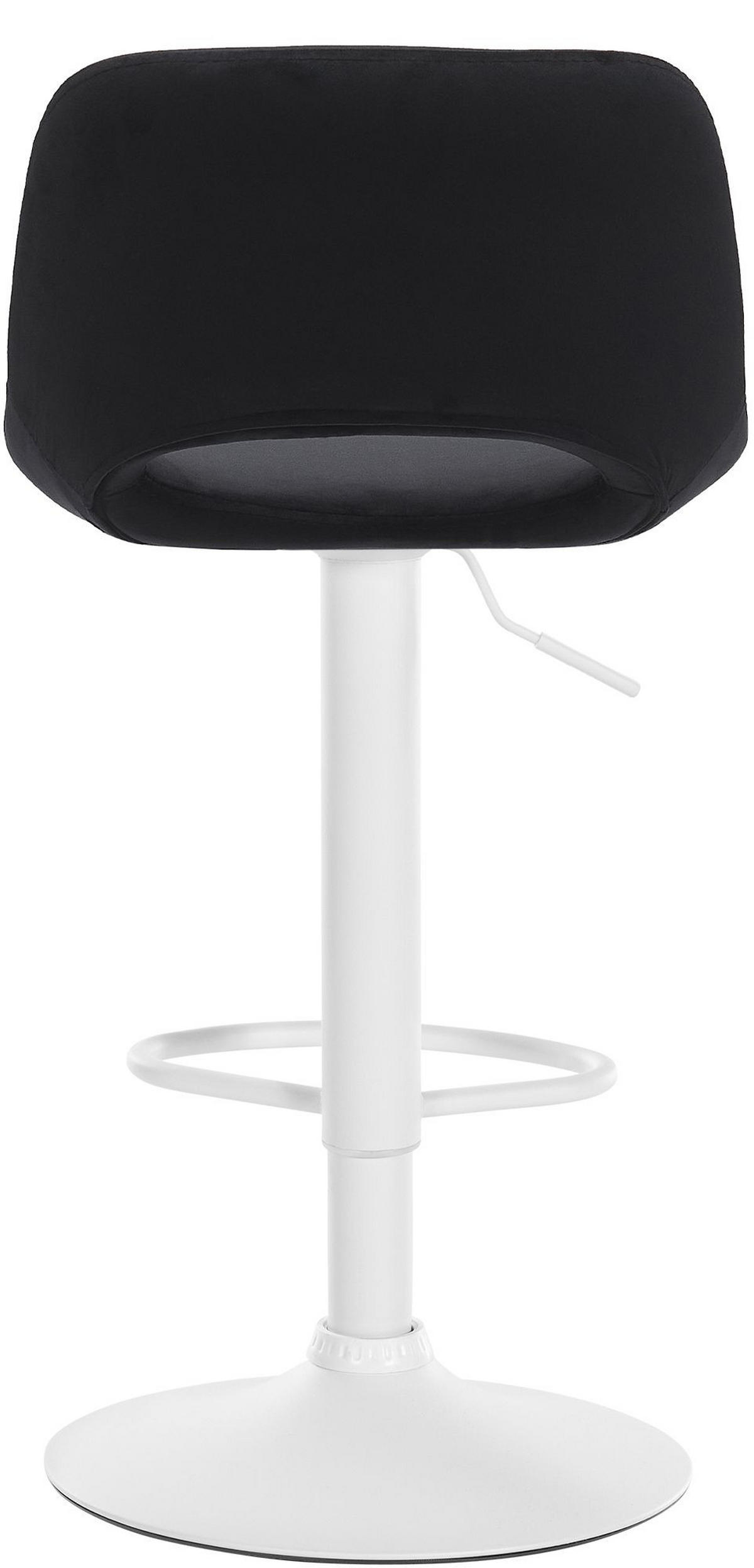 BARHOCKER JAKSON Schwarz Samt Weiß - Schwarz, Textil/Metall (42/86/46cm) - DELUKE