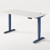 SCHREIBTISCH Elektrisch Höhenverstellbarer HomePro 160x80cm Blau/Weiß mit Memory-Funktion, Anti-Kollisions Technologie - Blau/Weiß, Holzwerkstoff (80/160/62cm) - Desktronic