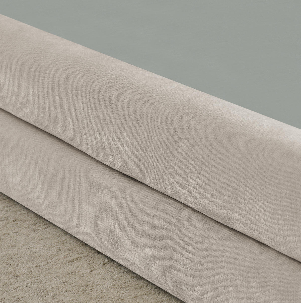 KINDERBETT Einzelbett 90/200 cm aus Chenille mit ergonomischem Kopfteil Beige - Beige, Kunststoff (90/200cm) - Modenvie