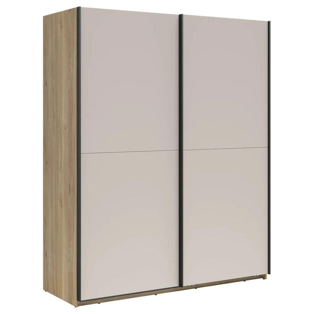 SCHWEBETÜRENSCHRANK Chuck Mauvella Eiche / Kaschmir 170 / 64 / 210cm - Kaschmir/Eichefarben, Holzwerkstoff/Kunststoff (170/210/64cm) - Feldmann-Wohnen