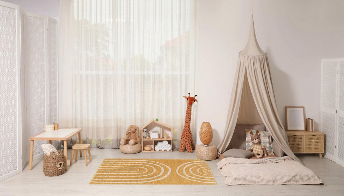 KINDERTEPPICH dick und bequem gelb - Gelb, Textil (120/170cm) - AFK Living