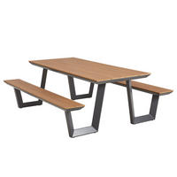 GARTENSITZGRUPPE - Polywood / Aluminium - Braun / Anthrazit - Anthrazit/Braun, Holzwerkstoff/Metall - home24