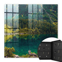 SCHLÜSSELBOX Schwarz 30x30 cm- Türöffnung nach rechts - Bergidylle - Grün, Metall (30/30/5cm) - TULUP