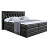 BOXSPRINGBETT NOEL KING - 200 x 200 - H3/H4 - Schwarz Hochglanz - Schwarz Hochglanz, Holzwerkstoff (200/200cm) - ALTDECOR