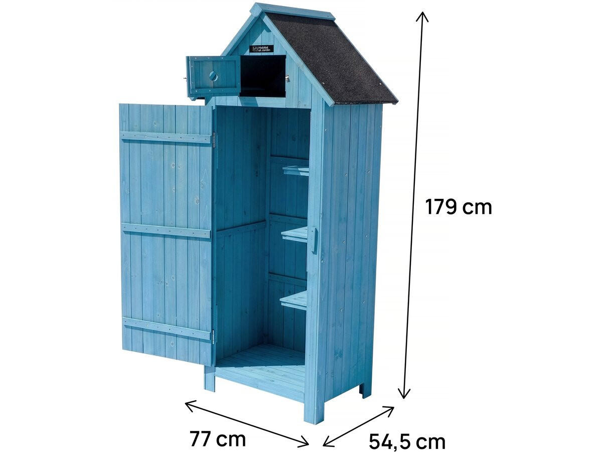 GARTENSCHRANK - GARTENTRUHE cabanon Blau - Blau, Holz (54/179/77cm) - Habitat Garten