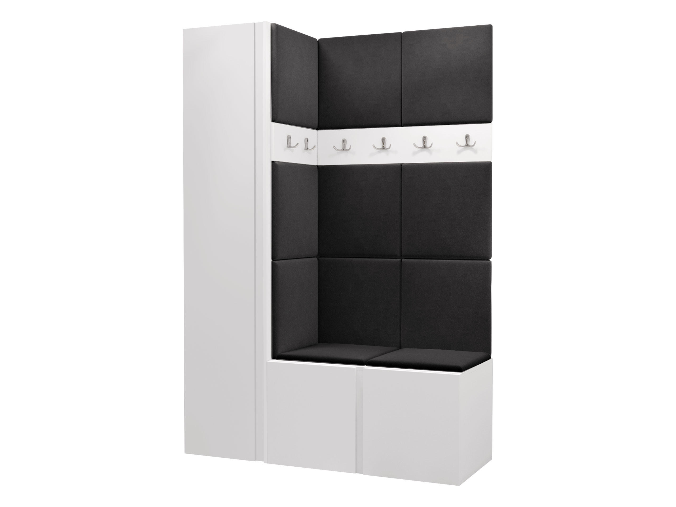 Mirjan24 Garderoben-Set Weiß, Anthrazit 124x186x46 cm