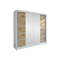 SCHWEBETÜRENSCHRANK Talin V - Silberfarben/Eiche Artisan, Holzwerkstoff/Metall (180/215/58cm) - MIRJAN24