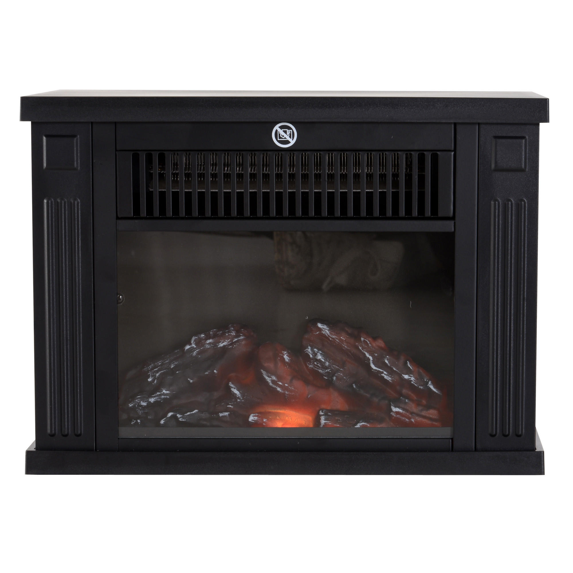 ELEKTROKAMIN Kaminofen 600/1200W Elektrischer Kamin Standkamin Flammeneffekt - Schwarz, Metall (17/25/34cm) - HOMCOM
