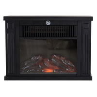 ELEKTROKAMIN Kaminofen 600/1200W Elektrischer Kamin Standkamin Flammeneffekt - Schwarz, Metall (17/25/34cm) - HOMCOM