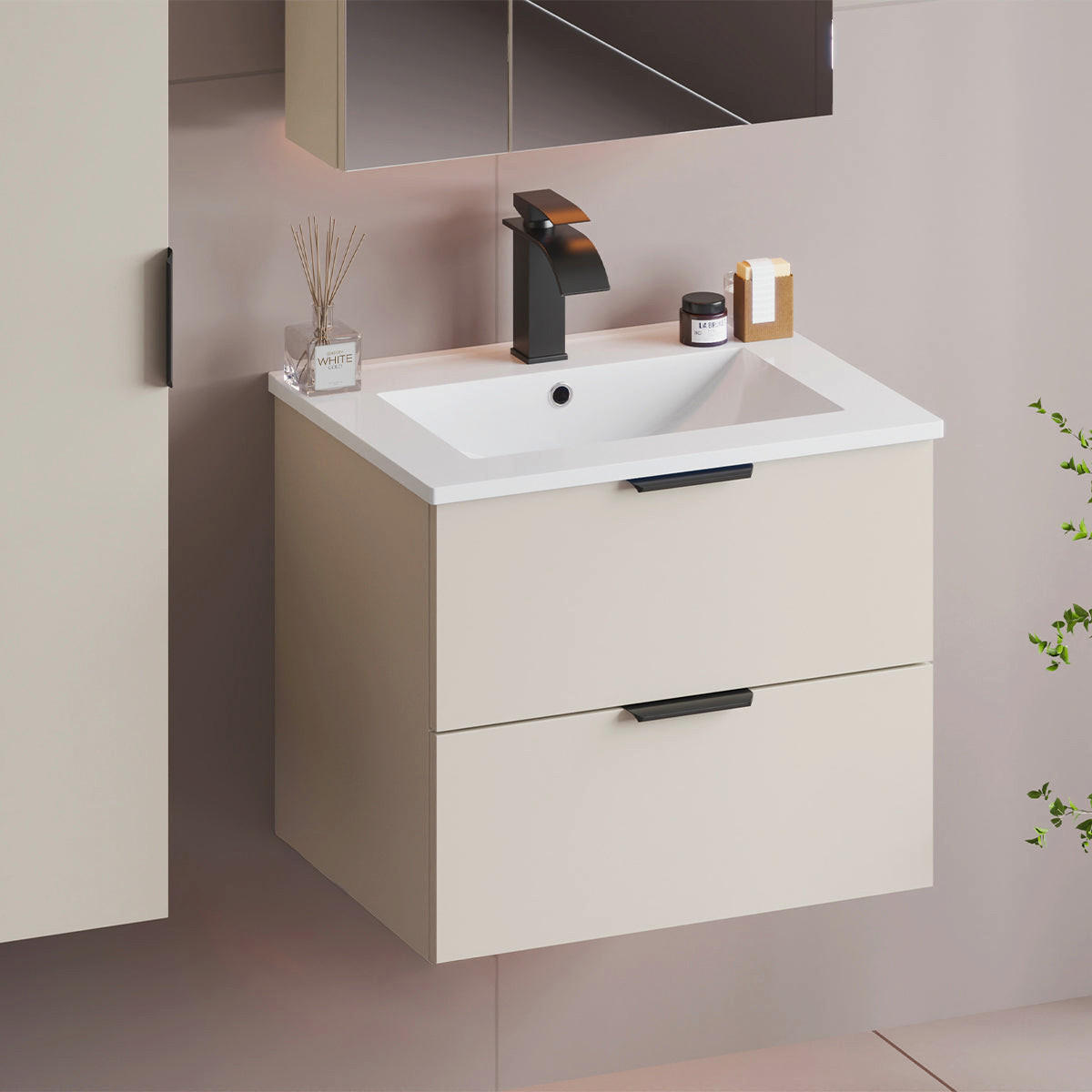 WASCHTISCH 60cm Astrid Kaschmir - Beige, Holzwerkstoff (60/50/45.8cm) - Petits-meubles