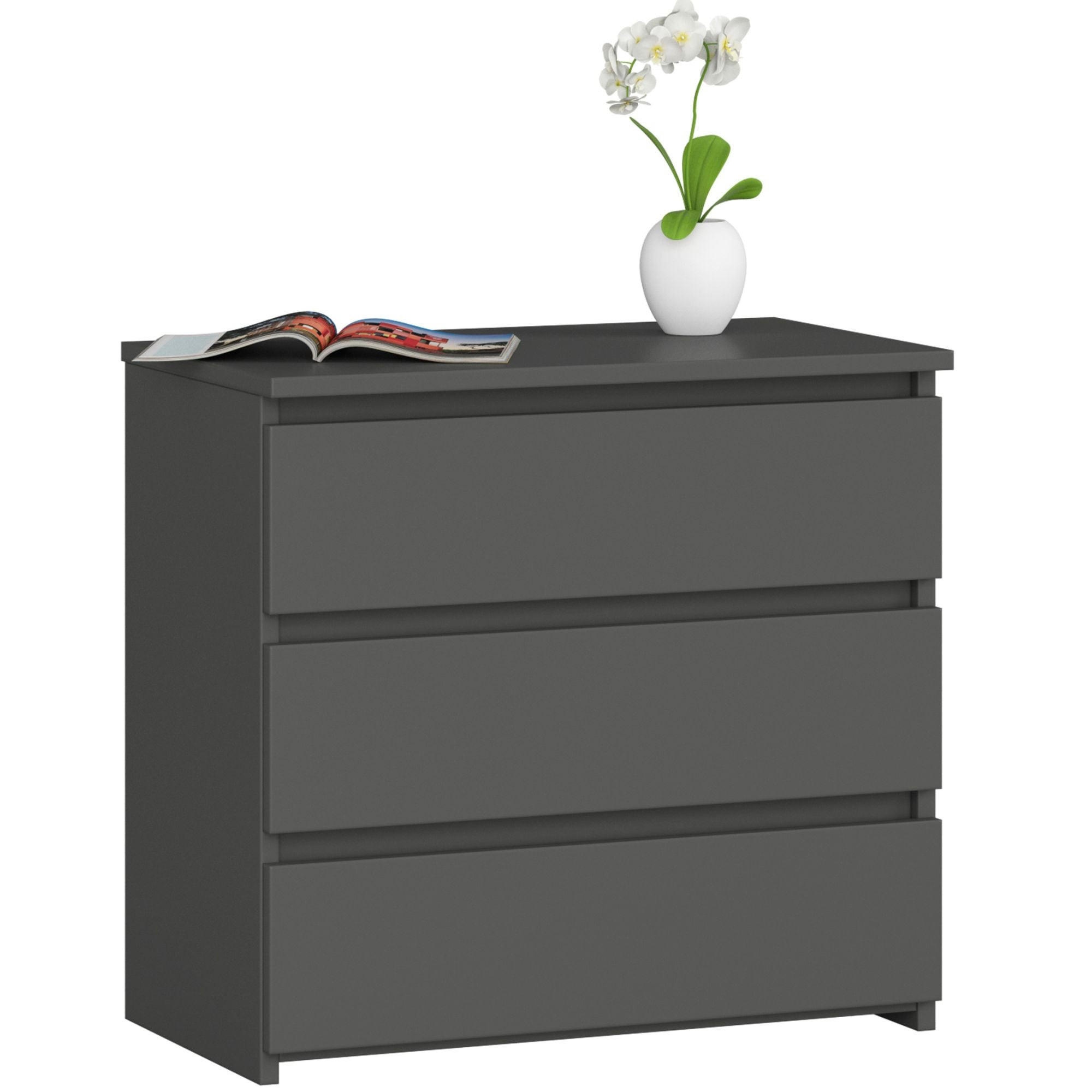 RAUMHIRSCH FURNITURE KOMODA Grafitově šedá 57/60/35